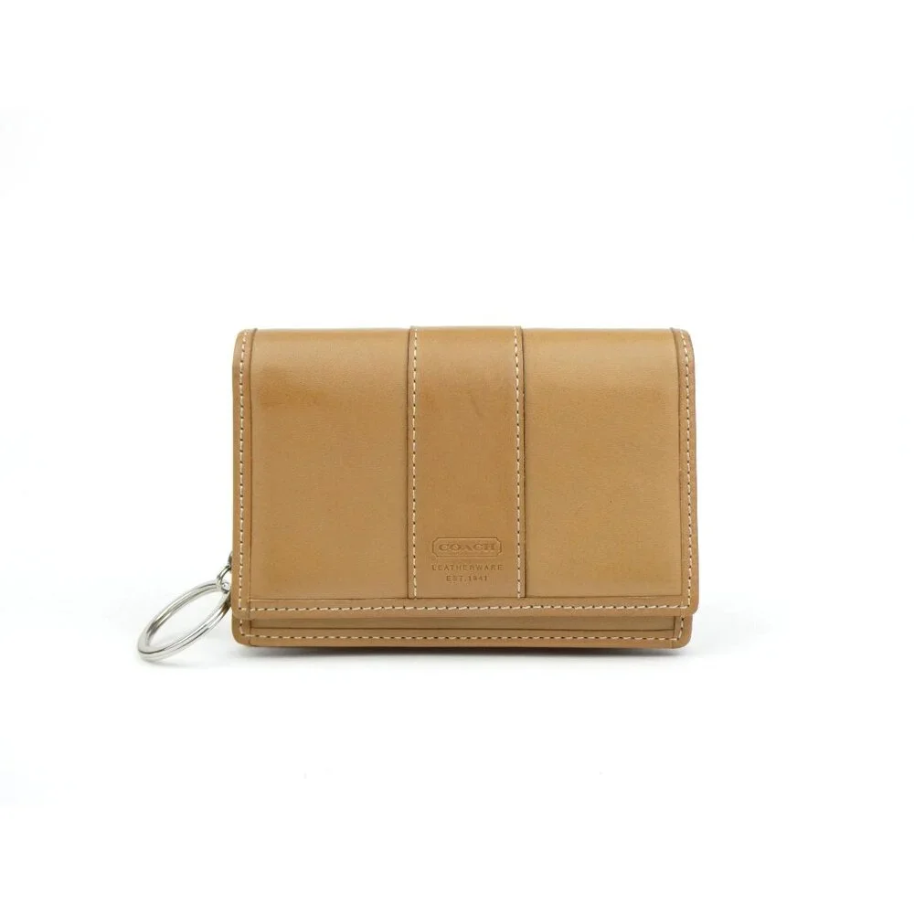 Coach Tan Leather Key Holder Wallet